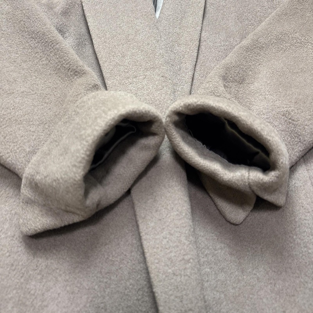 Vintage 100% Cashmere XL Open Front Shawl Collar Coat Brown Country Leeds - Picture 9 of 10